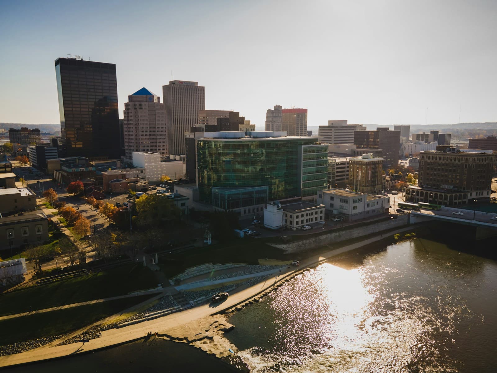 Dayton, Ohio cityscape and street view